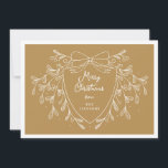 Cartão De Festividades Crista festiva com dourado com fotografia emblemát<br><div class="desc">Envie desejos quentes de feriado para sua família e amigos, e espalhe alegria de feriado com este elegante cartão de saudação de Natal com um design de arte branco, formando uma crista moderna e na moda. O fundo festivo do ouro adiciona uma tendência e um toque alegre, enquanto a crista...</div>