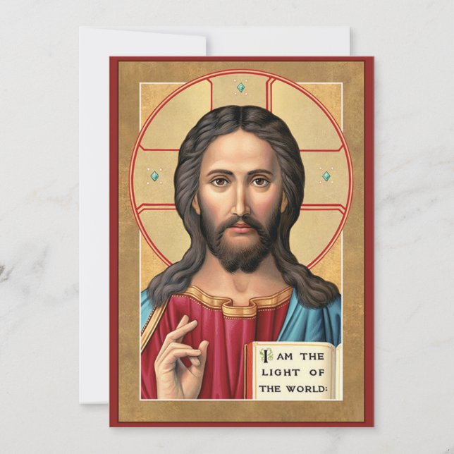 Cartão De Festividades Cristo da Luz do Mundo (Frente)