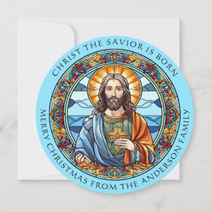 Cartão De Festividades Cristo é Natal religioso Nascer