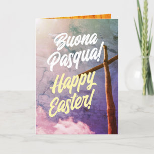 Cartão De Festividades Cristo è risorto italiano Carta di Pasqua Religios