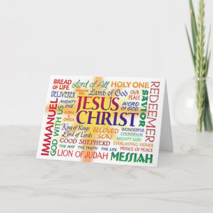 Cartão De Festividades Cristo JESUS, NOME ACIMA DE TODOS OS NOMES