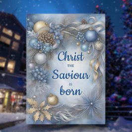 Cartão De Festividades Cristo o Salvador Botânico Natal Cristão