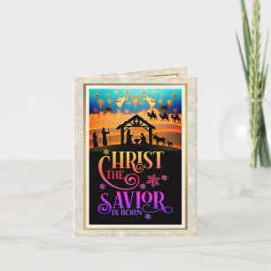 Cartão De Festividades "Cristo O Salvador Nasceu" Natal Natividade