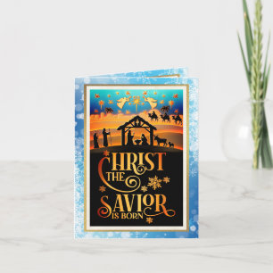 Cartão De Festividades "Cristo O Salvador Nasceu" Natal Natividade
