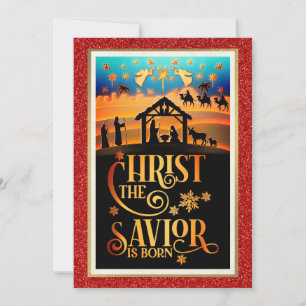 Cartão De Festividades "Cristo O Salvador Nasceu" Natal Natividade
