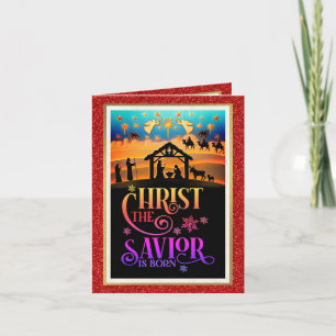Cartão De Festividades "Cristo O Salvador Nasceu" Natal Natividade