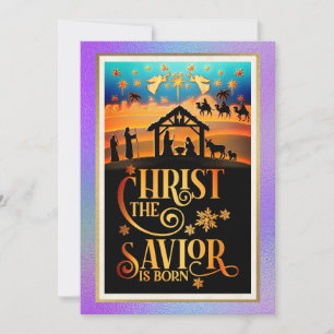 Cartão De Festividades "Cristo O Salvador Nasceu" Natal Natividade
