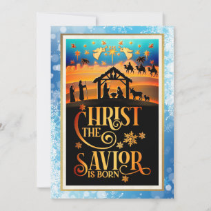 Cartão De Festividades "Cristo O Salvador Nasceu" Natal Natividade