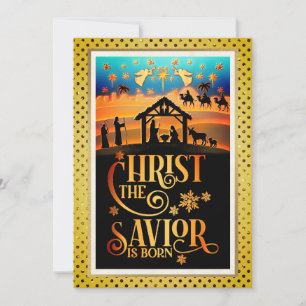 Cartão De Festividades "Cristo O Salvador Nasceu" Natal Natividade