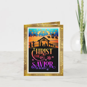 Cartão De Festividades "Cristo O Salvador Nasceu" Natal Natividade