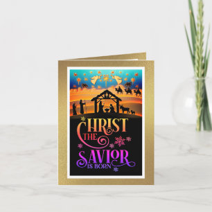 Cartão De Festividades "Cristo O Salvador Nasceu" Natal Natividade