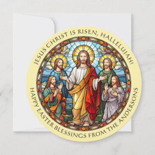 Cartão De Festividades Cristo Ressuscitou Páscoa Católica Religiosa