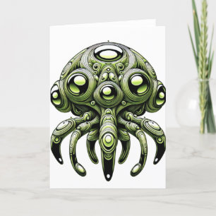 Cartão De Festividades Critério de Alienígena de Espaço Amigável