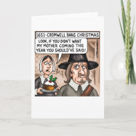 Cartão De Festividades Cromwell proíbe o Natal