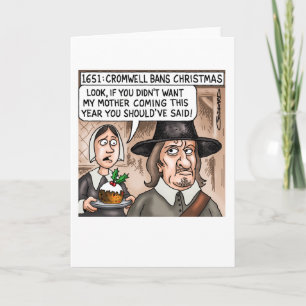 Cartão De Festividades Cromwell proíbe o Natal