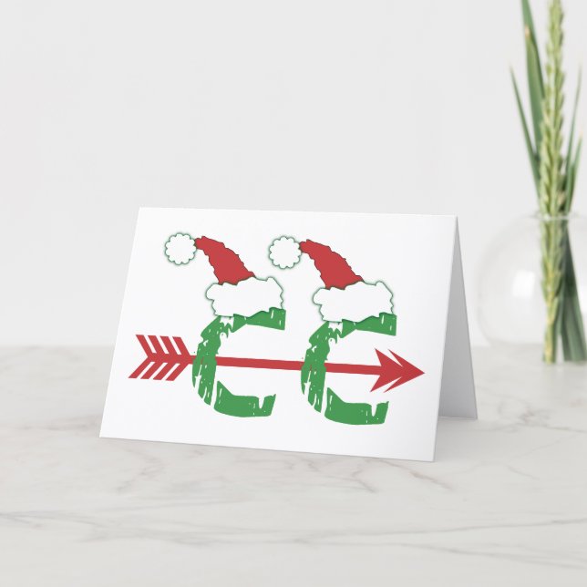 Cartão De Festividades Cross Country Christmas © Running Symbol Card (Frente)