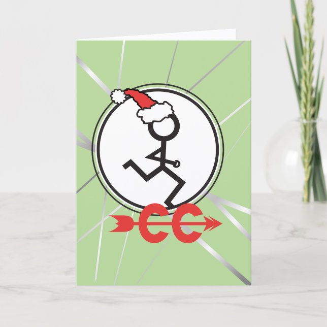 Cartão De Festividades Cross Country Holiday Runner © Greeting Card (Frente)