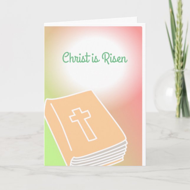 Cartão De Festividades Cross Greeting Card Bible Christ is Risen (Frente)