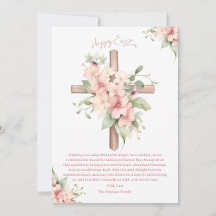 Cartão De Festividades Cruz de Páscoa em Aquarela Personalizada