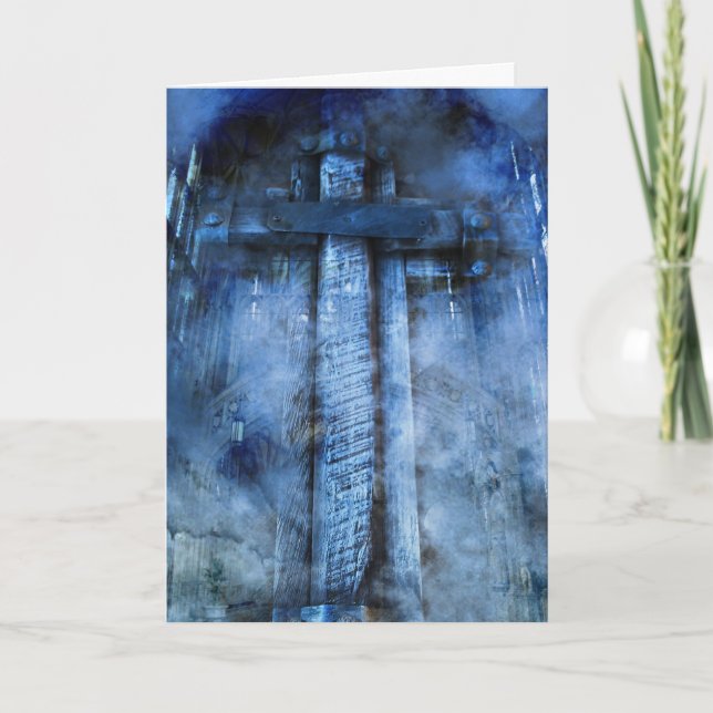 Cartão De Festividades Cruz do inverno (Frente)