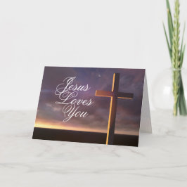 Cartão De Festividades Cruze com "Jesus te ama" Bíblia Verse Card