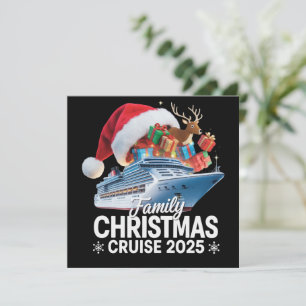 Cartão De Festividades Cruzeiro de Natal da Família 2025 Férias de Natal