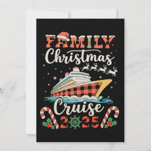 Cartão De Festividades Cruzeiro de Natal em Família 2025 Férias de Xmas C