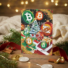 Cartão De Festividades Crypto Cheer Celebrando a Estação de Férias