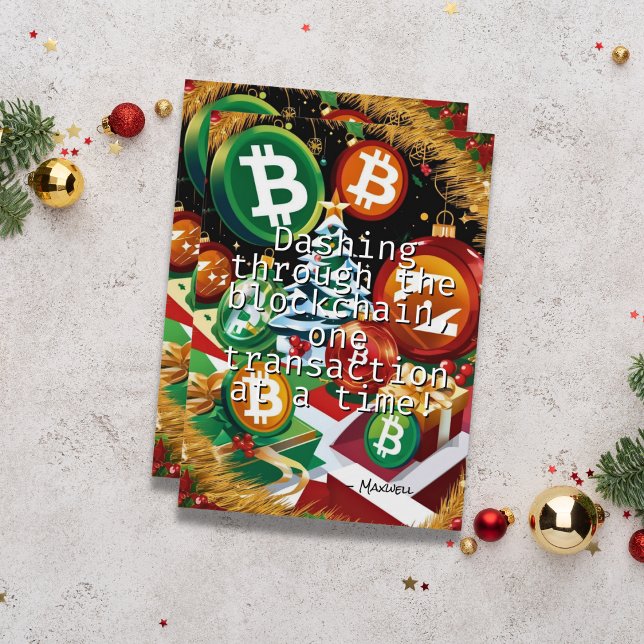 Cartão De Festividades Crypto Cheer Celebrando a Estação de Férias (HODL the Joy: Crypto Christmas Cheer is Here! Holiday Card)