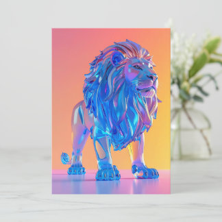 Cartão De Festividades Crystal Blue Lion Blank Card
