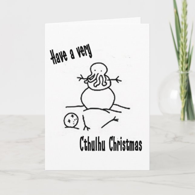 Cartão De Festividades Cthulhu Christmas (Frente)