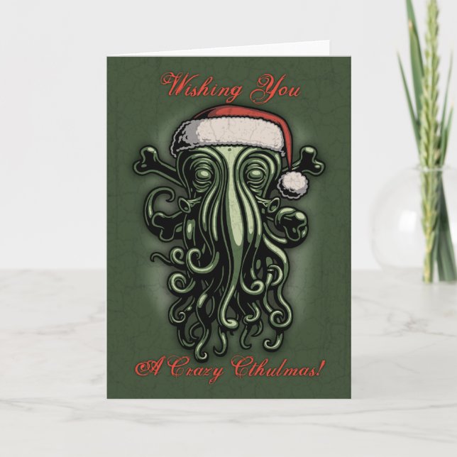 Cartão De Festividades Cthulhu Claus (Frente)