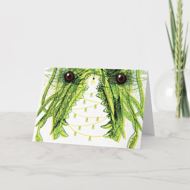 Cartão De Festividades Cthulu 'Overtime' Card (Frente)