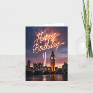 Cartão De Festividades Cumprimento de aniversário da paisagem urbana de L