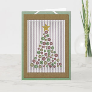 Cartão De Festividades Cumprimento do quadro da árvore de botão do Nata