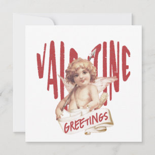 Cartão De Festividades Cumprimentos de São Valentim Coração Vermelho Amor