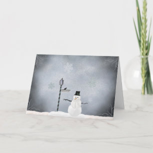 Cartão De Festividades Cumprimentos do boneco de neve do inverno