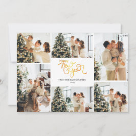 Cartão De Festividades Cumprimentos Festivos | Elegante Feliz Ano Novo 6 