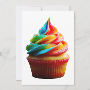 Cartão De Festividades Cupa de bolo de arco-íris deslumbrante do Slippery