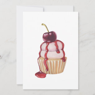 Cartão De Festividades Cupcake de Cherry