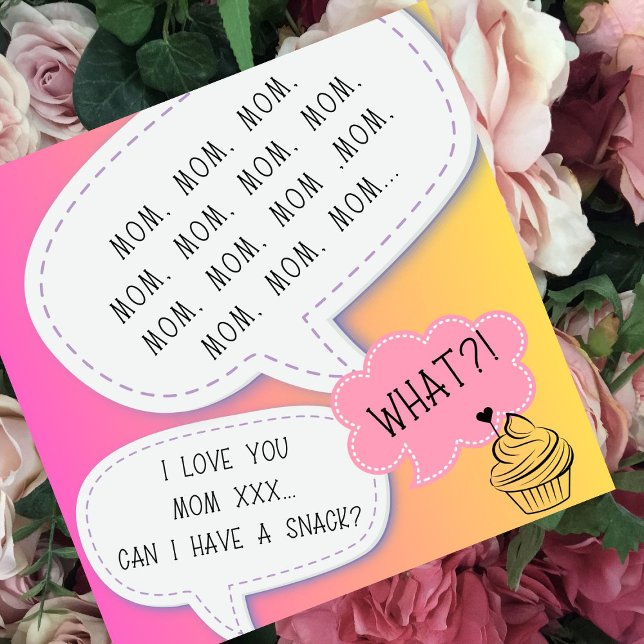 Cartão De Festividades cupcake de humor engraçado Dia da Mãe PINK (Criador carregado)