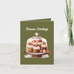 Cartão De Festividades Cupcakes de bolo festivos e personalizáveis