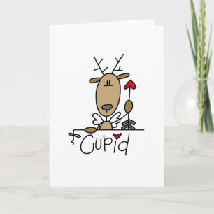 Cartão De Festividades Cupid Reindeer Camisetas e presentes de Natal