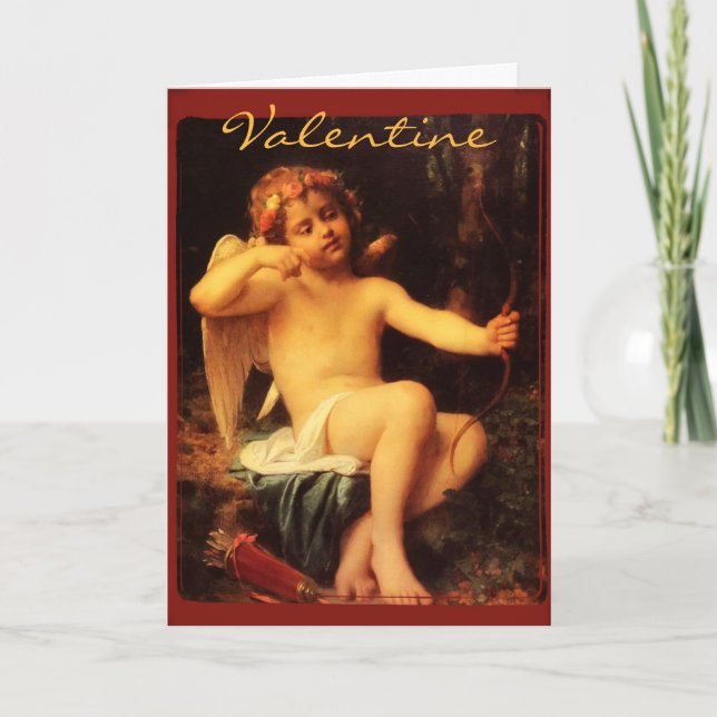 Cartão De Festividades Cupid with Bow Fine Art Image Valentine (Frente)