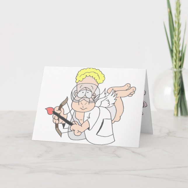 Cartão De Festividades Cupido do cientista [dos namorados] (Frente)