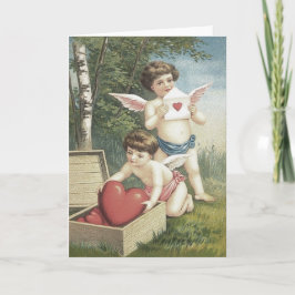 Cartão De Festividades Cupido Querubim Anjo Caixa Coração Dia dos Namorad