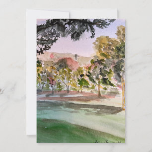 Cartão De Festividades Curso Brookside Golf N.o 9 Watercolor