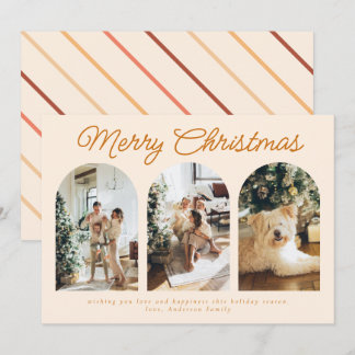 Cartão De Festividades Curva de Três Arcos Moderna Foto de Natal Terracot