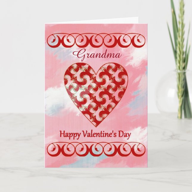 Cartão De Festividades Custom Add Text / Grandma - Happy Valentine's Day (Frente)