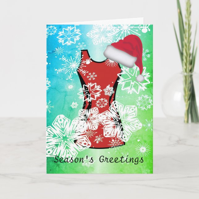 Cartão De Festividades Custom Christmas Netball and Snowflakes (Frente)